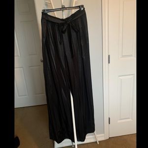 black stripped pants w/ polka dot bottom